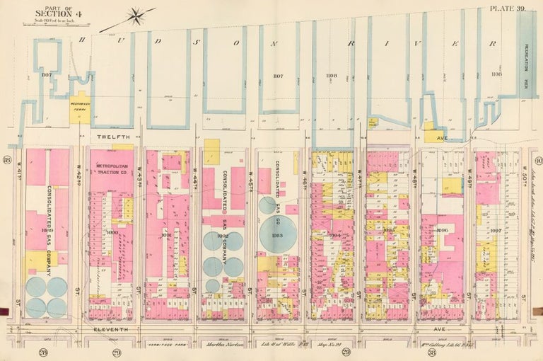Item nr. 160365 Section 4: Plate 39. Atlas of the City of New York. Bromley, GW Bromley, Co.