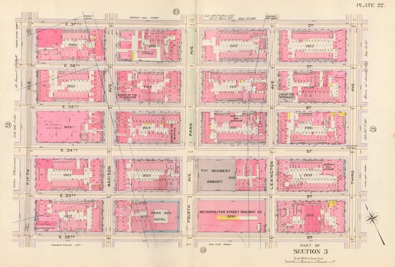 Item nr. 160366 Section 4: Plate 39. Atlas of the City of New York. Bromley, GW Bromley, Co.