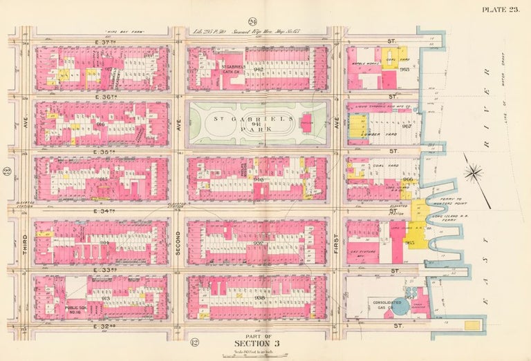 Item nr. 160368 Section 3: Plate 24. Atlas of the City of New York. Bromley, GW Bromley, Co.