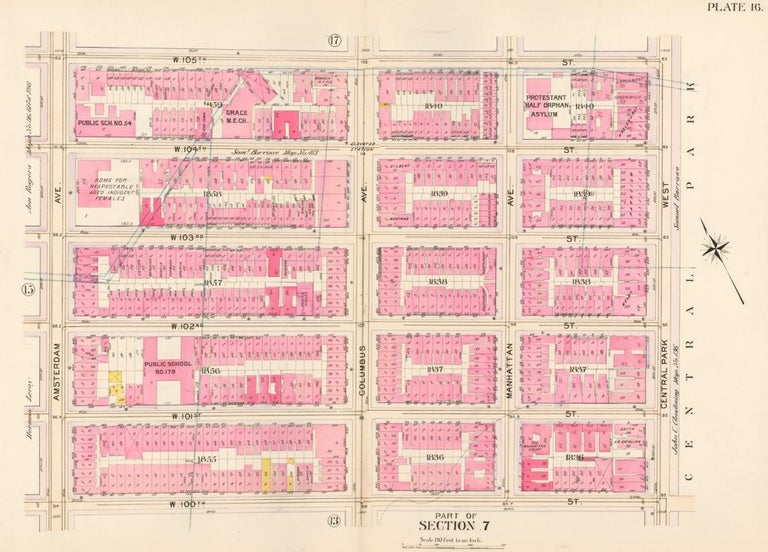 Item nr. 160371 Section 7: Plate 16. Atlas of the City of New York. Bromley, GW Bromley, Co.