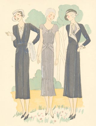 Item nr. 160380 Pleated outfits in shades of blue. Très Parisien. Germaine-Paule Joumard, G. P....
