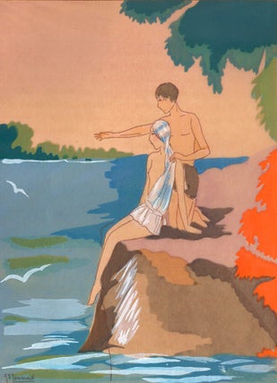 Item nr. 160417 Une barque de pecheurs parut, qui voguait au long de la cote. Daphnis et Chloé....