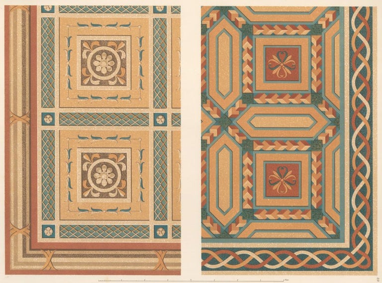Item nr. 160529 Parts of Two Pavements in Terrazzo Alla Veneziana. Specimens of Ornamental Art. Lewis Gruner.