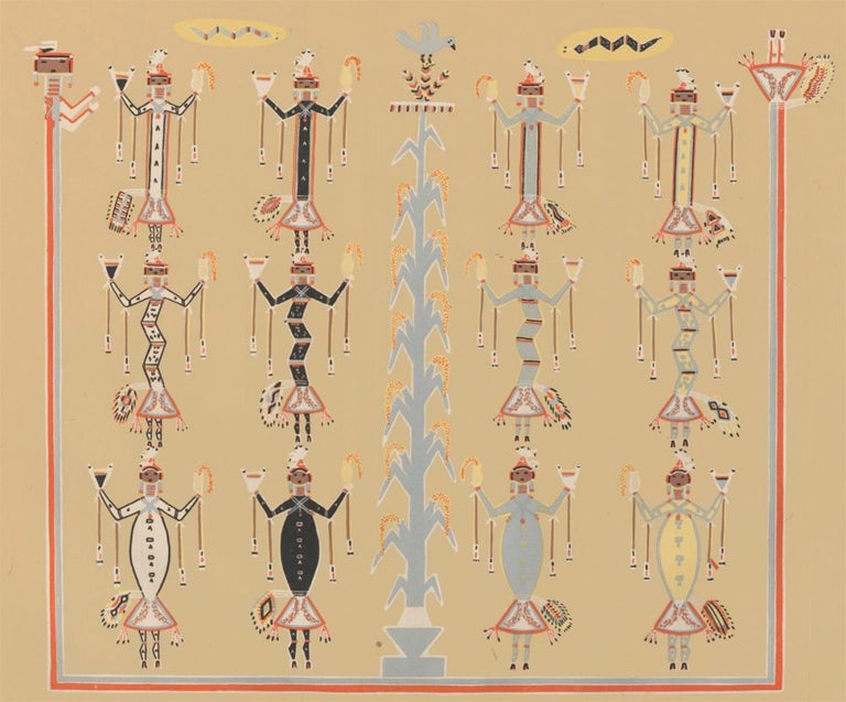 Item nr. 160609 Blue Corn with all kinds of Snakes. Sandpaintings of the Navajo Shooting Chant. Franc J. Newcomb.