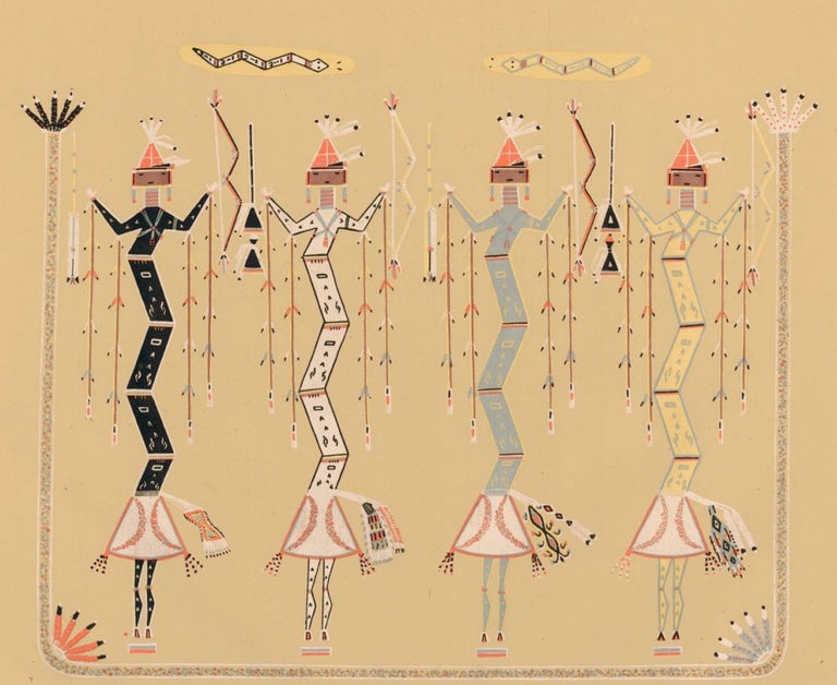 Item nr. 160610 Crooked Snakes showing power of length. Sandpaintings of the Navajo Shooting Chant. Franc J. Newcomb.