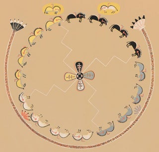 Item nr. 160634 Four Buffalo in each sector. Sandpaintings of the Navajo Shooting Chant. Franc J....