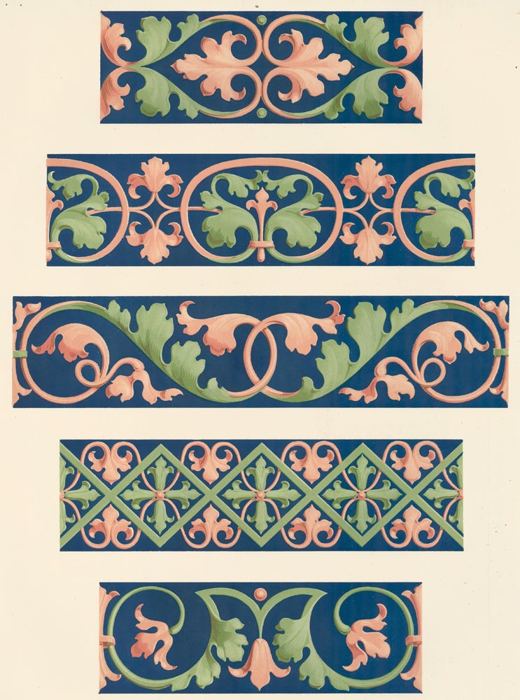 Item nr. 160695 Various Borders from the Church of St. Andrea at Vercelli. Specimens of Ornamental Art. Lewis Gruner.