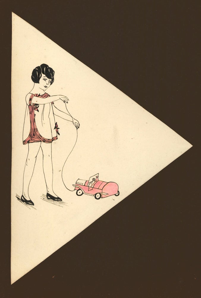 Item nr. 160990 A Girl and her Pink Toy Car. Unknown artist.