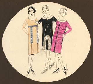 Item nr. 160993 Three Fashionable Girls. Unknown artist