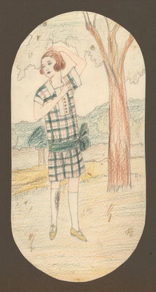 Item nr. 160994 Schoolgirl in the Park. Unknown artist