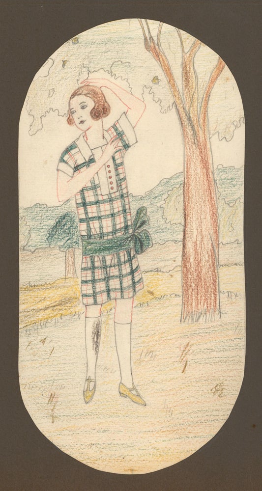 Item nr. 160994 Schoolgirl in the Park. Unknown artist.