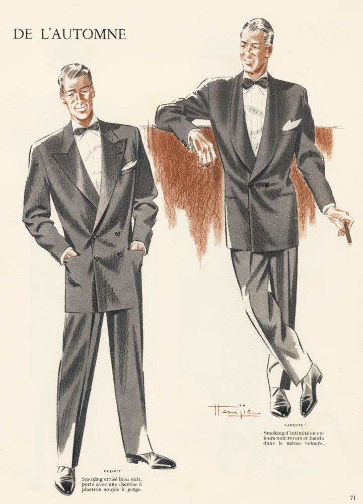Item nr. 161007 Men's Smoking Jackets Fashion Illustration. Marcel Jacques Hemjic.