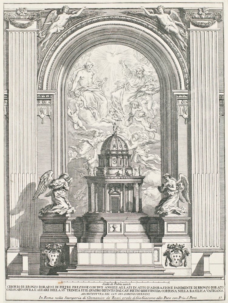 Item nr. 161299 Ciborio di Bronzo Dorato e di Pietre Preziose con Due Angeli. Domenico De Rossi.