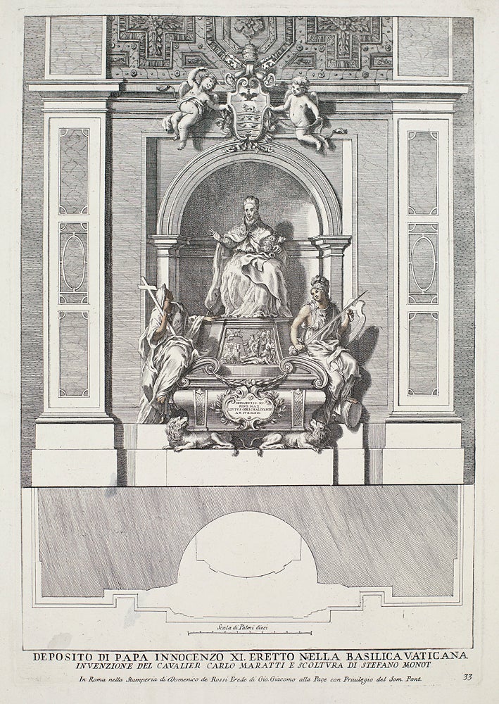 Item nr. 161300 Deposito di Papa Innocenzo XI. Eretto Nella Basilica Vaticana. Domenico De Rossi.
