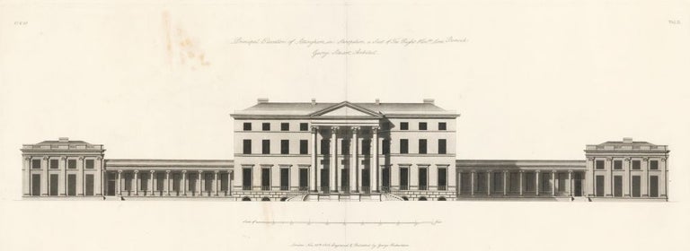 Item nr. 161370 Principal Elevation of Attingham in Shropshire. The New Vitruvius Britannicus; Consisting of Plans and Elevations of Modern Buildings, Public and Private, Erected in Great Britain by the Most Celebrated Architects. George Richardson.