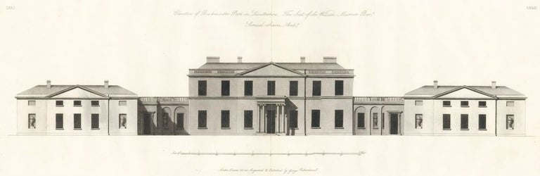 Item nr. 161374 Elevation of Buckminster Park in Leicestershire. The New Vitruvius Britannicus; Consisting of Plans and Elevations of Modern Buildings, Public and Private, Erected in Great Britain by the M. George Richardson.