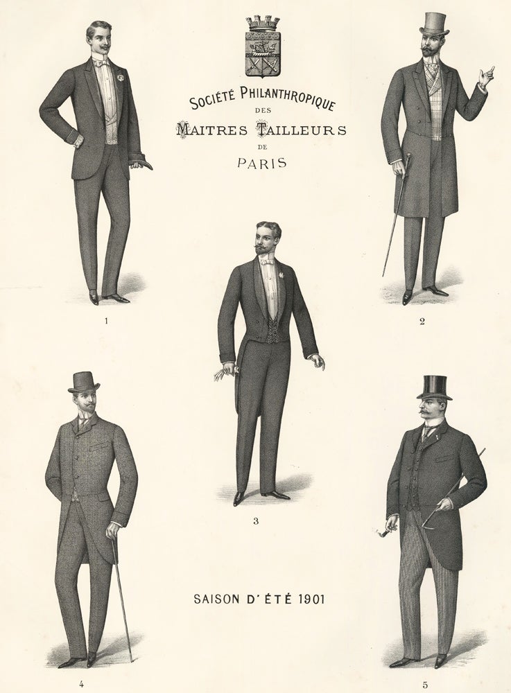 Item nr. 161602 Saison D'Ete 1901 [Men's fashion]. Societe Philanthropique des Maitres Tailleurs de P.