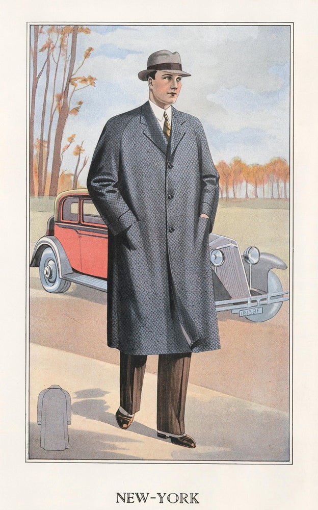 Item nr. 161604 New-York [Men's Fashion Illustration]. Bulletin Officiel de la Mode. L. Gaudet.