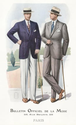 Item nr. 161610 Paris [Men's Fashion Illustration]. Bulletin Officiel de la Mode. L. Gaudet