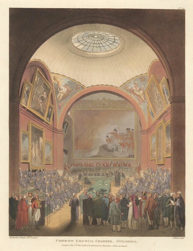 Item nr. 161767 Common Council Chamber, Guildhall. The Microcosm of London. Rudolph Ackermann.