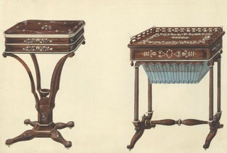 Item nr. 161910 Small Table and Sewing Table. Cabinet-maker's catalog of Charles X furniture....
