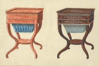 Item nr. 161911 Two Sewing Tables. Cabinet-maker's catalog of Charles X furniture. French School
