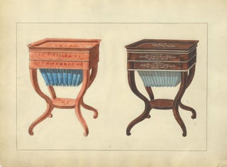 Two Sewing Tables. Cabinet-maker's catalog of Charles X furniture.