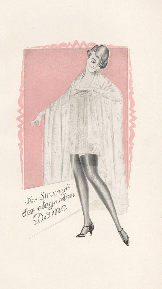 Item nr. 162190 75. Der Strumpf der eleganten Dame. Stockings Advertisement Illustration. German School.