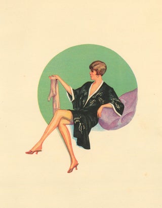Item nr. 162191 104. Woman in robe. Stockings Advertisement Illustration. German School