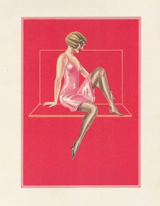 Item nr. 162193 75. Black stockings and red background. Stockings Advertisement Illustration....