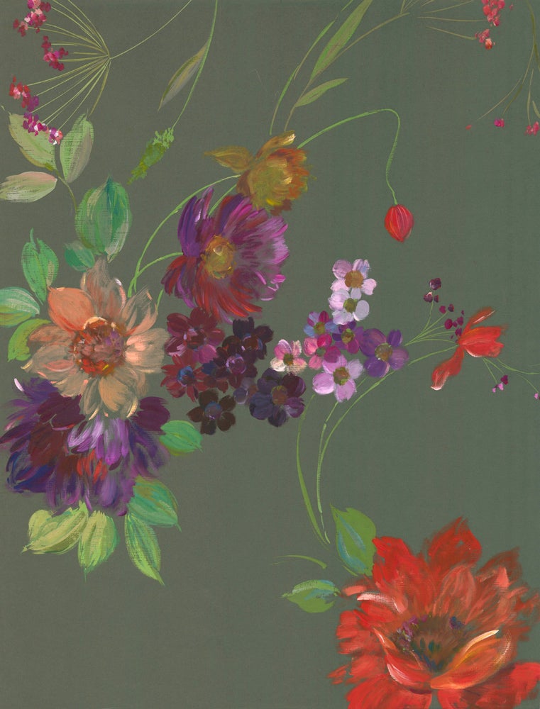 Item nr. 162239 Wildflower bouquet with coral, fuschia, and violet tones. Jacques Laplace.