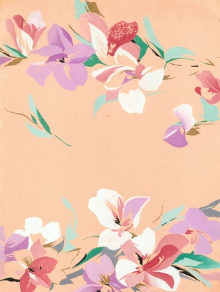 Item nr. 162242 Island Florals in Peach. Jacques Laplace