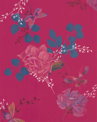 Item nr. 162252 Butterflies and roses in magenta. Jacques Laplace