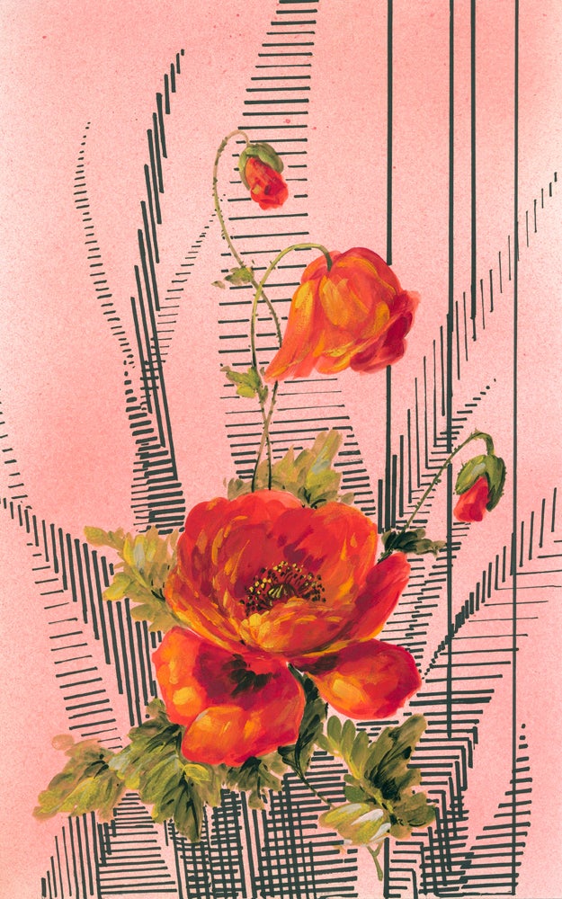 Item nr. 162257 Poppies with abstract greenery. Jacques Laplace.