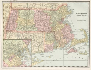 Item nr. 162272 Massachusetts and Rhode Island. Cram's Unrivaled Atlas of the World. George...