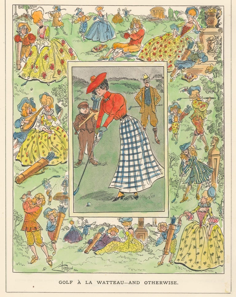 Item nr. 162396 Golf a la Watteau--And Otherwise. Punch, or The London Charivari. C. Harrison, Punch, The London Charivari.
