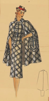 Item nr. 162459 Sherlock Holmes-inspired outfit, featuring a black-and-white cape. Original...