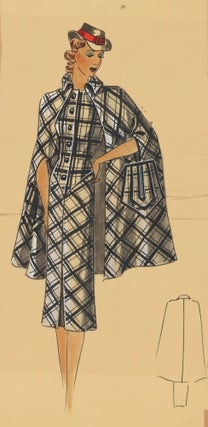 Item nr. 162459 Sherlock Holmes-inspired outfit, featuring a black-and-white cape. Original...