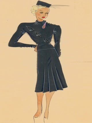 Item nr. 162502 Asphalt grey, pleated dress with cowl neck and button details. Original Fashion...