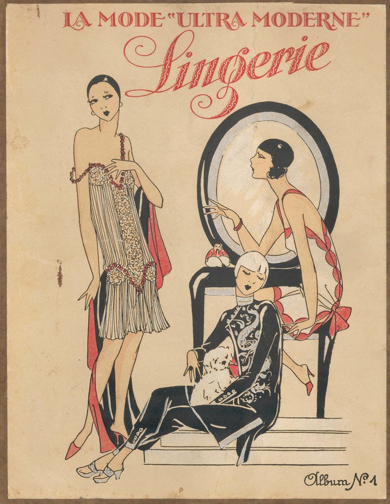 Item nr. 162525 Chatting at the boudoir in stylish pajamas. La Mode "Ultra Moderne." Lingerie, Album No. 1. G. P. Joumard, attr.