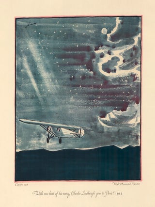 Item nr. 162610 With one beat of his wing, Charles Lindbergh goes to Paris! 1927. Flights:...