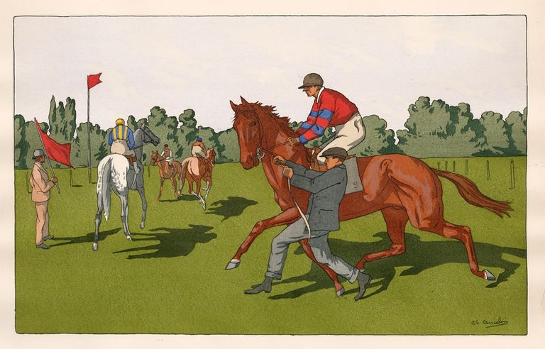 Item nr. 162632 Pochoir Equestrian Scene No. 5. Charles Ancelin.