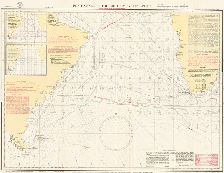 Item nr. 162643 Pilot Chart of the South Atlantic Ocean. U S. Navy.