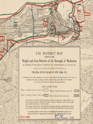 Use District Map, Showing the Height and Area Districts of the Borough of Manhattan. Land Book of the Borough of Manhattan, City of New York.
