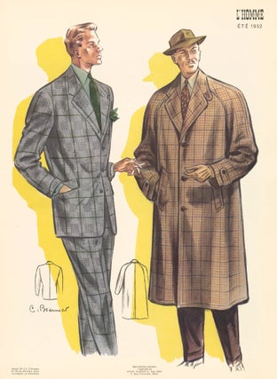 Item nr. 162733 Single-breasted jacket and overcoat in varying swatches of tweed, for Spring...