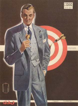 Item nr. 162737 'Dart-fully' composed single-breasted suit in steel blue with an embroidered...