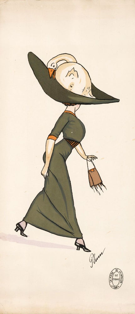 Item nr. 162739 Le Cygne. [Lady in a Swan Hat]. Plum.
