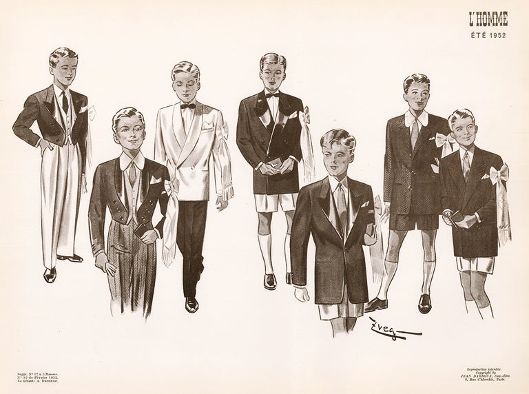 Item nr. 162755 Boys formal wear for Spring of 1952. L'Homme. Zveg.