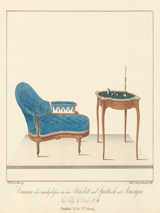 Item nr. 162859 Pl. 19. Loveseat and game table. Journal fur Bau- und Mobelschreiner, Tapezierer....