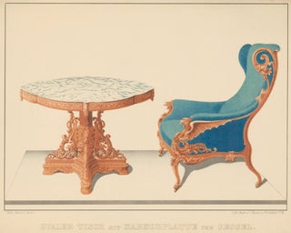 Item nr. 162860 Pl. 7. Marble table with armchair. Journal fur Bau- und Mobelschreiner,...